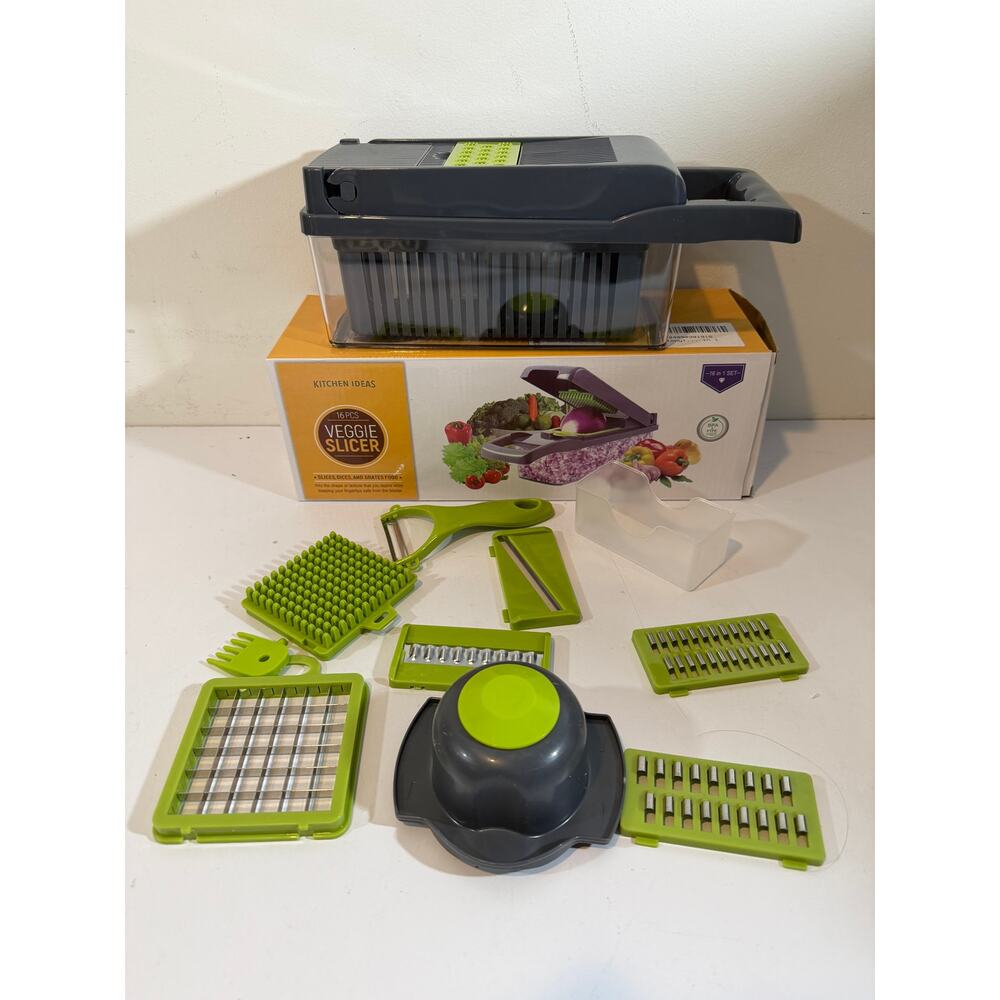 16 in 1 Veggie Slicer Multi-Functional One-Piece Vegetable Cutter. Kitchen Ideas